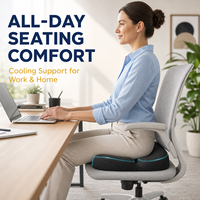 Coussin de siège en mousse à mémoire de forme avec gel rafraîchissant noir, support 3 couches, housse en maille respirante, soulagement du coccyx, fournisseur de chaises de bureau