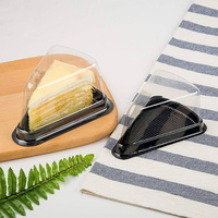 Boîte à gâteau jetable avec couvercle transparent séparé et base noire pour l'emballage de cheesecake