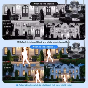 Caméras de surveillance CMOS à quatre objectifs 20MP grand angle, Wi-Fi extérieur, vision nocturne 360 degrés, suivi automatique PTZ, détection humaine - Product Image 5