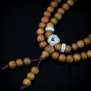 Mala de 108 cuentas de madera de agar artesanal de 6 mm con dije de jade, pulseras de madera de oud auténtica, mejor precio - Product Image 2