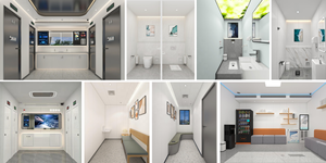 スマートステーション耐久性のあるプレハブトイレ真空フラッシュシステム、インテリジェントな使用監視パネル付き - Product Image 3