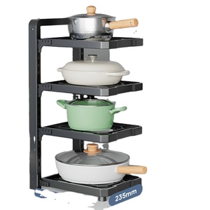 Pot kitchen storage rack sink under storage rack multi-layer adjustable pot cabinet pot rack
