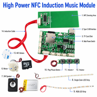 Stiker Kulkas NFC Baru Modul Musik Sensor Motor Lampu Strip Slot Kartu 128MB Memori Besar Speaker Kuat Perekam Suara