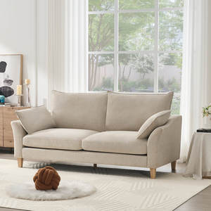 Canapé moderne pliable de 79 pouces de large avec cadre en métal rembourré et assise profonde pour salon et appartement - Product Image 3