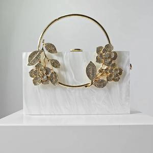 Party <b>Wedding</b> Banquet <b>Bags</b> Handbags Purses Women Fashion Acrylic Square Flower <b>Clutches</b> Evening <b>Bags</b> With Chain - Product Image 6