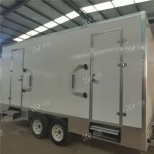 Inodoro portátil de lujo de acero inoxidable estilo 2 habitaciones para remolque, para adultos, con asiento y fácil limpieza - Product Image 1