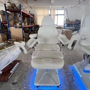 Fauteuil de massage électrique blanc en cuir PU, éponge haute densité, structure métallique, appui-tête intégré, design moderne, mobilier de salon - Product Image 2