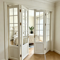 Portes françaises pliantes en aluminium sur mesure, double vitrage trempé, porte coulissante accordéon pour hôtel, villa, cloison intérieure