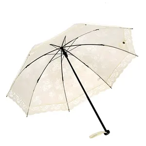 白色蕾丝雨伞出口日本优质淑女女宝塔个性化雨伞