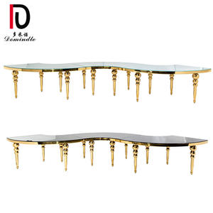 ประเทศจีนผู้ผลิตกุหลาบทองสแตนเลสกรอบ S รูปร่างตารางงานแต่งงานสำหรับจัดเลี้ยง - Product Image 3