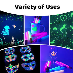 Khy ชุดภาพวาดโลหะเรือง<span class=keywords><strong>แสง</strong></span>ในถ้วยแก้วไวน์หินสีดำมีสีอะคริลิคหมึกแบบถาวร - Product Image 6