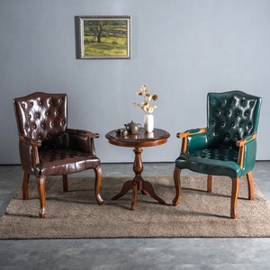 Muebles de Sala de Estar de Estilo Americano Antiguo de Lujo, Sillas de Comedor Clásicas de <span class=keywords><strong>Roble</strong></span> Macizo, Sillón con Respaldo Tallado, Silla Lateral Resistente - Product Image 6