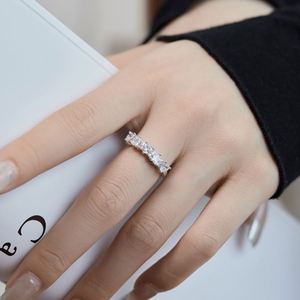 Dylam <b>Dainty</b> Stylish S925 Silver Rhodium Plated Hypoallergenic Pink Clear Heart Shape 5A Zirconia Cocktail Bridal Jewelry <b>Rings</b> - Product Image 2