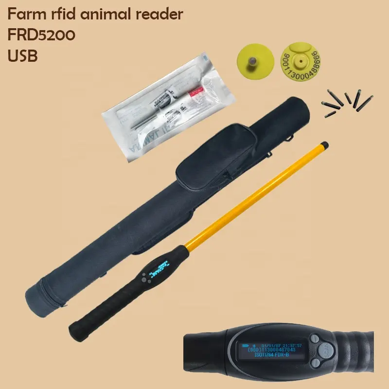 Herramientas de cría de ganado microchip USB escáner de mano universal de larga distancia RFID burro ganado Etiqueta de oreja lector de etiquetas de oreja