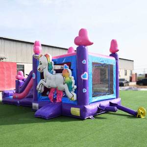 Thương Mại Lớn Ngoài Trời Trẻ Em Inflatable Unicorn Bouncer Nhảy Moonwalk Thoát Nhà Pvc Với Trượt Nước Unicorn Bouncy Castle - Product Image 3