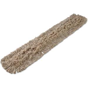 Cabezal de fregona Boardwalk 1048 de algodón para polvo, 48 x 3, rectangular blanco, equipo de limpieza, envoltura manual, mango de cesta de plástico para uso doméstico - Product Image 1