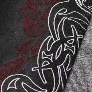 กางเกงยีนส์ทรงแบ็กกี้สไตล์วินเทจอเมริกัน ปักลาย แต่งขอบ ขอบเอวสูง คุณภาพสูง สวมใส่สบาย ทรงขากว้าง - Product Image 2