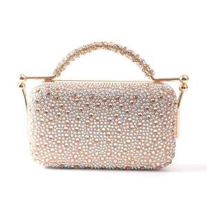 DAQI New Fashion Luxury Cotton Linen Evening Wedding <b>Party</b> <b>Bags</b> Polyester Lining Diamond Design Snap Closure Shoulder Strap - Product Image 1