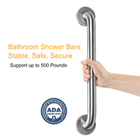 Poignée de douche en acier inoxydable, barre d'appui de sécurité pour salle de bain, pour personnes âgées, handicapées