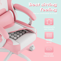 Usine bolivienne prix le moins cher clavier gratuit chaise de jeu rose chaise de jeu en cuir inclinable en cuir avec repose-pieds pour les filles