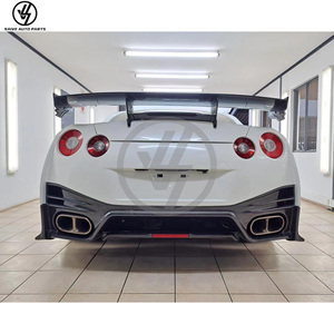 Diffuseur de pare-chocs arrière en fibre de carbone partielle brillante à tissage sergé, style Nismo, pour GTR R35 2008-2016, lèvre arrière de carrosserie - Product Image 5