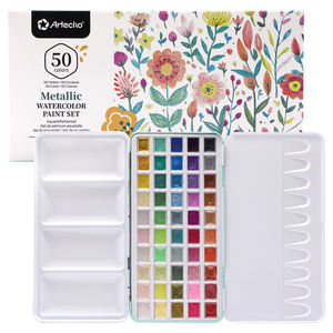 Artecho NUEVO Estuche Metálico de 50 Colores Acuarelables, Set de Pintura de Color Perla, Pintura Artística, Kit de Viaje de Acuarelas - Product Image 1