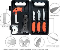 Ensemble de 7 couteaux de chasse Game Processor |   Couteaux à désosser et à éviscérer, couteau à dépecer, scie à os, écarteur de poitrail, étui rigide |