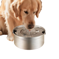 NicePets Bol à eau flottant en acier inoxydable pour animaux de compagnie |   Anti-éclaboussures, anti-poussière, sans mouilleur bec |   Bol à eau pour chien et chat, capacité 3,2 L