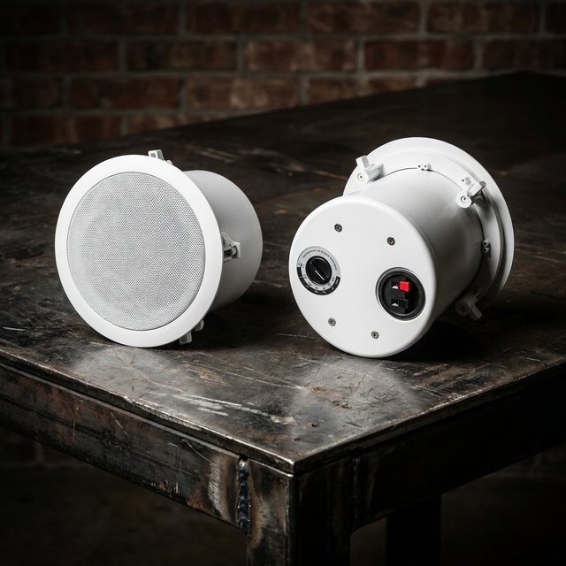 Thinuna TS Professional 2-Way Coaxial Ceiling Speaker with Fireproof Backcan, 70V/100V/8Ω Switchable for PA & Commercial Audio