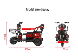 <span class=keywords><strong>Trimoto</strong></span> Eléctrica de 1000W 2025 Bicicleta de Tres Ruedas 800W Motocicleta de Reparto 60V20A para Adultos - Product Image 5
