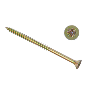 Vis pour panneaux de particules, vis à tête fraisée en acier au carbone zingué jaune pour meubles - Product Image 3