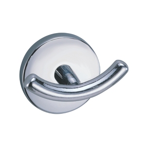 Polished Chrome Robe Hook Zinc Alloy Classic Double Hook Wall Mounted Bathroom <b>Accessories</b> - Product Image 1