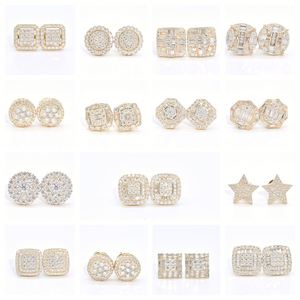 ต่างหูเพชรเม็ดกลมเคลือบทอง VVS moissanite ต่างหูเพชรแบบผ่าน925ต่างหูเงินต่างหูผู้หญิง - Product Image 3