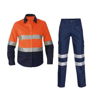Pantaloni da lavoro in cotone 100% da uomo lucidi resistenti all'usura piatti dritti riflettenti per i lavoratori delle stazioni di servizio dei cantieri - Product Image 5