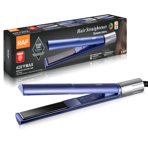 Lisseur de cheveux professionnel portable RAF, personnalisable, en céramique, chauffage rapide, 55W, pour un usage quotidien à domicile - Product Image 1