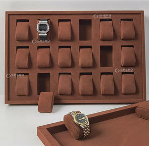 Bandeja de exhibición de relojes de alta gama Shero, material MDF con forro de microfibra suave, color personalizado para colección de relojes de lujo. - Product Image 6