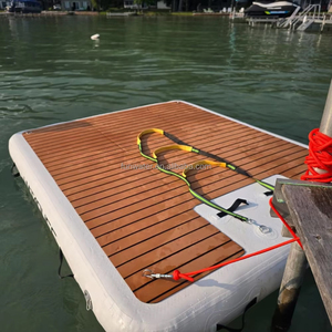 Nhà sản xuất cung cấp non-Slip bề mặt <span class=keywords><strong>Inflatable</strong></span> nổi hồ bơi thanh Dock bằng gỗ Float không khí Dock nền tảng đảo bè - Product Image 5