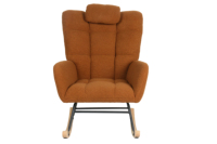 Fauteuil à bascule moderne nordique, décontracté, écologique, durable, avec base en bois massif pour salon, chambre à coucher, hôtel (3 ans