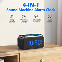 Dual Wecker Sound maschine Drahtlose Ladestation 20 Beruhigende Schlaf geräusche 0-100% Dimmer für IPhone/Samsung für Office