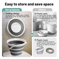 Seau pliable en silicone 10L 15L pour lavage, pêche, camping, plage, seau à eau pliable en plastique 10 litres