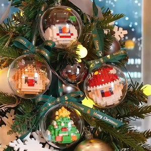 ของขวัญคริสต์มาสสำหรับเด็ก-บล็อกตัวต่อขนาดเล็กลายการ์ตูนของเล่นซานตาคลอสตุ๊กตาหิมะถุงเท้าต้นไม้ - Product Image 4