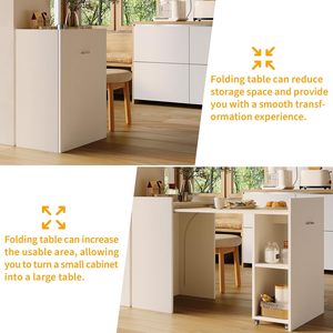 White <strong>Foldable</strong> <strong>Desk</strong> with Drawer and Storage Shelves. Compact Design Fits Home Office, Study, Gaming, <strong>Small</strong> Apartments Perfectly - Product Image 4