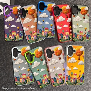 Coque de téléphone IMD motif <span class=keywords><strong>montgolfière</strong></span> colorée argentée pour iPhone 16 Plus 15 Pro Max 14 13 12 11 – Housse arrière de protection pour mobile - Product Image 2
