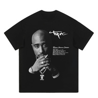 Camiseta de Manga Corta Holgada Estilo Hip Hop Rap, Impresa con Spray Directo, Marca de Moda, Lavada, Resistente, Estilo Americano