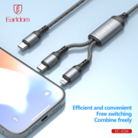 Cable Earldom PD30W+60W 2 en 1 USB C a USB C con Carga Rápida PD para iPhone 15 Pro, Galaxy S24, Laptop, Cable de Carga USB Tipo C