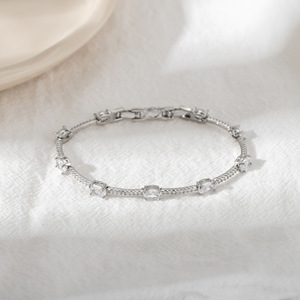 Fashion Bangle <b>Copper</b> Alloy Gold And White Zircon <b>Bracelet</b> Geometric Plant Design Anniversary Jewelry - Product Image 2