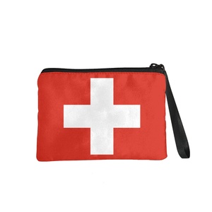 กระเป๋าซิปพิมพ์ลายธงชาติสวิตเซอร์แลนด์ กระเป๋าใส่เหรียญแบบพกพา คุณภาพสูง ของขวัญสำหรับผู้หญิงผู้ชาย ราคาถูก ขายส่งจากโรงงาน - Product Image 2