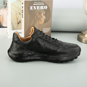 Zapatillas Personalizables de Piel de Avestruz Negra para Hombre, Cómodas para Caminar, para Negocios y Uso Diario - Product Image 6