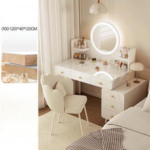 Coiffeuse moderne en bois durable avec tiroirs intégrés et miroir éclairé pour <span class=keywords><strong>chambre</strong></span> principale et appartement - Product Image 3
