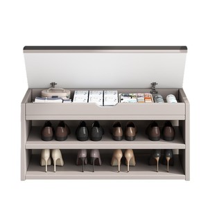 Meuble à <span class=keywords><strong>chaussures</strong></span> mural compact en acier avec <span class=keywords><strong>tabouret</strong></span> multifonctionnel intégré pour l'entrée – Idéal pour la maison - Product Image 5